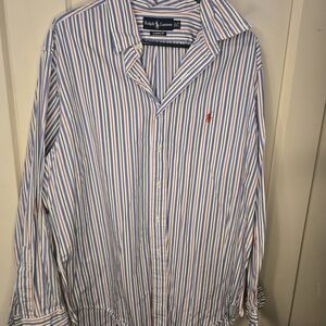 Ralph Lauren Men's‎ Blue and White Striped Shirt